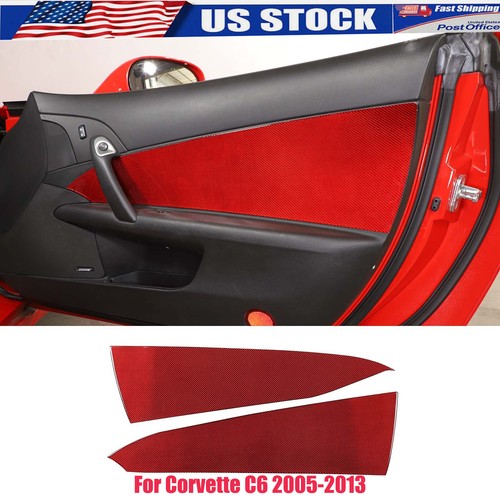Red carbon fiber interior door - red,