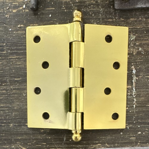 Polished brass butt door hinge - polished,