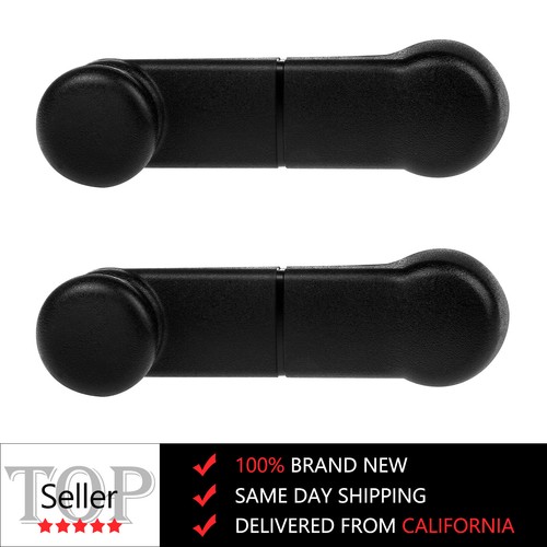 Pair black door window crank - window,