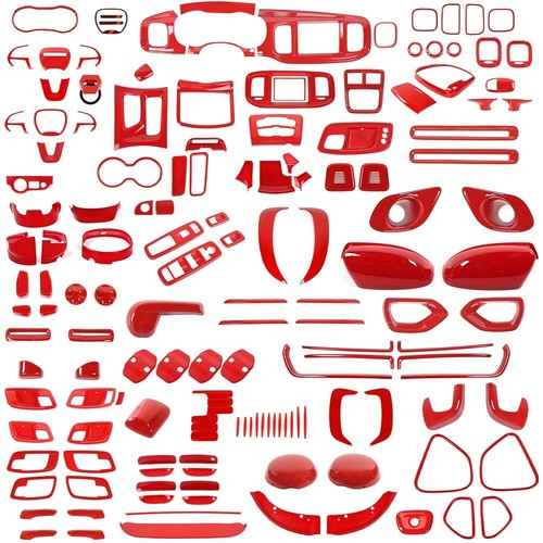 Red central console interior - red,
