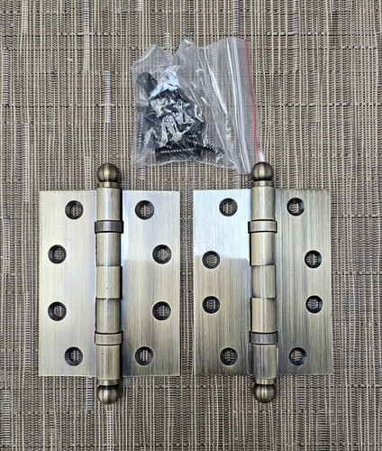 2xsolid brass door hinge - brass,